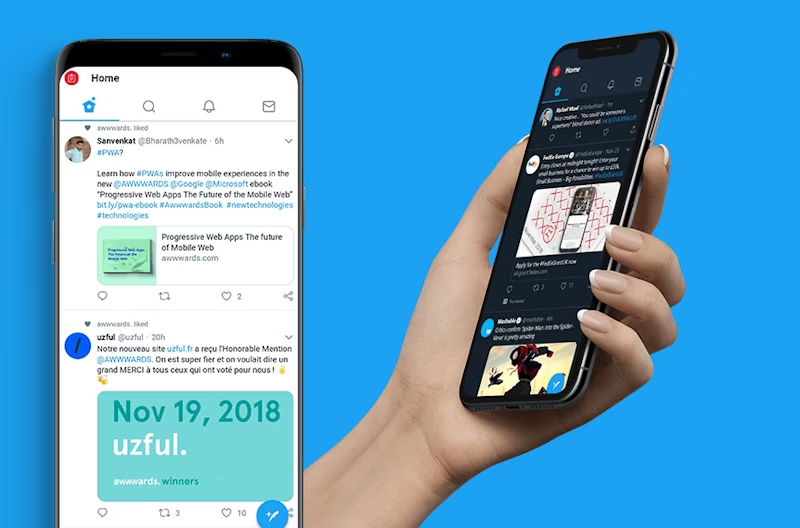 X (anciennement Twitter) a tiré parti de la technologie PWA pour sa plateforme “Twitter Lite” (source : Bigger Picture Agency)
