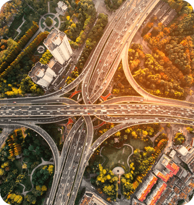 Motorway network symbolising territorial data