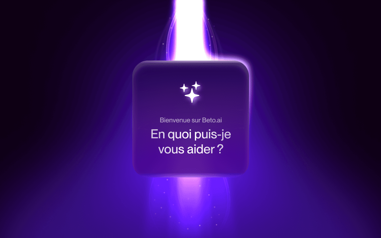 Article UX & IA - Image principale Image générée par une IA - "Bienvenue sur beta.ai, en quoi puis-je vous aider ?"